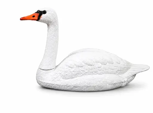 [KKSwn253] IKU KOI KICHI  Full Size Floating White Mute Swan Decoy